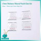 100pcs/box 24mm~40mm Assort Size 1.5mm thick Round Mineral Watch Glass Replacement parts For Watchmakers