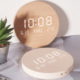 ound Hanging LED Digital Wall Clock for Living Room & Bedroom - Multi-function Display with Temperature, Date, Time, and Alarm