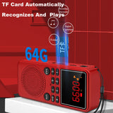Portable Radio Bluetooth Speaker Music Player Support Bluetooth Call Recording TF Card With HD Digital Display