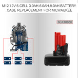 For Milwaukee Plastic Repair Kit Part M12 12V 6-Cell 3.0Ah-6.0Ah-9.0Ah Battery Case Replacement (No Battery)