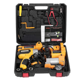 3 Ton Electric Jack 16.5in Lifting with Electric Impact Wrench Air Pump Set for Tire Replace Repair