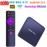 H96 MAX V12 Android 12 Smart TV Box RK3318 4G 64GB 4K 2.4G 5G Wifi BT4.0 Media player Google Play Global Set top box