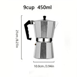 1pc Italian Style Stovetop Espresso Maker - Aluminum Moka Pot for Strong and Flavored Coffee - Easy to Operate and Clean