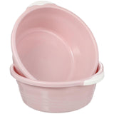 2pcs Home Bathroom Wash Basin Plastic Wash Basin Home Foot Basin Household Simple Basin (Medium Size Pink)