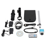 4K Industrial Microscope with Ring LED Lamp 180X Lens Inspection Camera and Bracket Kit 100?240V US