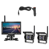 7InWireless Monitor Waterproof Vehicle 2 Backup Camera Kit TFT LCD Monitor Parking Assistance for Bus Houseboat Truck RV