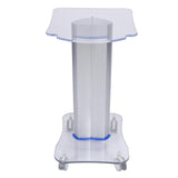 Plexiglass Beauty Salon Trolley Salon Use Pedestal Rolling Cart Wheel Aluminum Stand