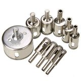 10Pcs Diamond Coated Hole Saw Drill Bit Glass Tile Marble Granite Drill Bit Punch Tool Core Hole Saw Drill Bit For Power Tool