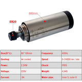 800W 1500W 2200W CNC Spindle Motor 220V Air Cooled Milg hine Z Axis Shaft 1.5KW 2.2KW 65mm 80mm Diameter ER11 Collet Chuck