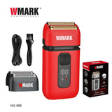 2024 New Professional WMARK NG-986 Stainless Steel Titanium Plated Two Blade Mesh Razor, Electric Men's Shaver