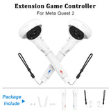 VR Game Handle Accessories Compatible with Oculus Controllers, Dual Handles Extension Grips for Meta Quest 2