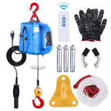 3 in 1 Electric Hoist Winch, 1100 lb. Wireless Cable Remote, 220 Volt, Lift 16 ft/min, Overload Protection, for lifting