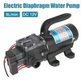 Diaphragm Self Priming Pump Agricultural Electric Water Pump DC 12V 120W 10L/min Water Spray Car Wash Micro High Pressure