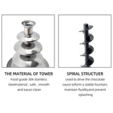 4 Tiers Electric Fountain - Melting Machine, Fondue Pot Set for Chocolate, Candy, Ranch, Nacho Cheese. UK, 230V.