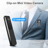 1080P Camera Clip-on Mini Camcorder Video Audio Recorder USB Pocket Cam Built-in Lithium Battery One Key Fast Record