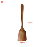 Natural Wood Tableware Spoon Colander Long Handle Spoon Wooden Non-Stick Spatula Kitchen Tool Wooden Spoon/Shovel Cooking Tools