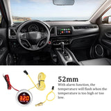 Vehicle Meter 9-36V Automobile Car Gauge 52mm Water Temp Oil Press with Temperature Sensor Alarm Function