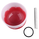 Crystal Singing Bowl Color Flower Pattern Matte Quartz Singing Bowl for Sound Healing Meditation Red C Note