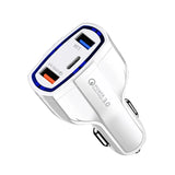 Cell Phone Chargers QC 3.0 Vehicle Car Charger Type C PD 35W 7A Fast USB-C Charge Quick Charging Plug 3 Ports Adapter For Android Samsung GPS MP3 Universal