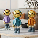 1pc Purple Astronaut Ornament, Resin Statue Art Craft, For Bookshelf, Home Living Room Office Cafe Decor, Room Tabletop Display Entryway Decor, Winter Christmas New Year Decor