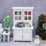1/12 Doll House Wooden Vertical Cabinet Study Room Micro-Scene Bookcase For Dollhouse Decoration Furniture