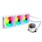 (White) TY360 CPU Liquid Cooled Water Cooling Fan Featuring ARGB Lighting And Triple 120mm Fans Effective Heat Dissipation  White