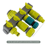Way Garden Splitters Faucet Diverter Tap Connector Hose Pipe Splitter Water Distributor with 4 Individual Switch