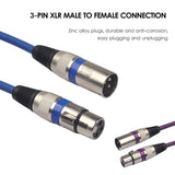 6pcs 1.5M/5ft DMX Stage Cable 3Pin XLR Male to Female for Moving Head Spotlight Par Light Microphone Mixer