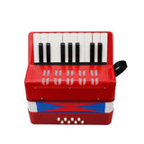 Kids Children 17-Key 8 Bass Mini Small Accordion Educational Musical Instrument for Beginner Birthday New Years Gift