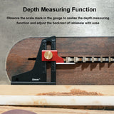 Gauge Aluminum Alloy 0-50mm Dual Scales Home DIY Woodworking Height Measurement Tool Tablesaw Depth Measuring Ruler