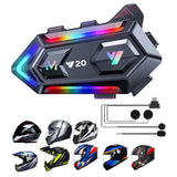 Wireless Motorcycle Helmet Headset 1000mAh Y20 RGB Colorful Lights Earphone Headphone BT 5.3 Motobike Stereo Accessories