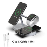 Magnetic wireless 5-in-1 fast charging support with LED night light and USB power mode