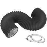 Flexible insulated air duct, ventilation hose, PVC aluminum foil, with 2 ventilation clips