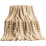 ( camel) Luxurious Soft Faux Furry Soft Throw Blanket,Bed Blankets Comforter Perfect for Lounging in Styles Solid Color Designs   camel