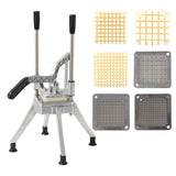 Hand Operated Vertical Food Cutter and Dicer Space Saving Potato Chip Cutting Machine for Kitchen Metal Slicing Tool