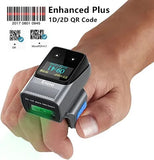 Eyoyo 2D Bluetooth Barcode with Screen Mini Wearable Wireless Finger QR Bar Code Scanner Reader Ring Scanners