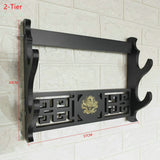 1/2/3 Layer Wall Mount Samurai Sword Holder Dragon Pattern Katana Stand Bracket