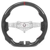 Carbon Fiber Steering Wheel Nappa Preforated Leather Red Stitching Fit for Jeep Wrangler JK/JKU 2011-2017