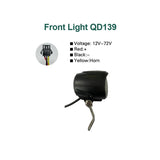 Ebike Headlight Harness 12~72V Electric Bike Lamp Front/Rear Light Set Quick Release Switch Taillight