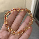 Natural Citrine Faceted Bucket Bead Bracelet Crystal