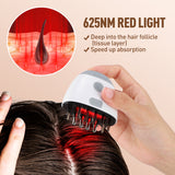 EMS Vibration Massager Massage Scalp Brush with Oil Dispenser Red Light Therapy Root Comb For Hair Growth