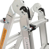Telescopic Step Ladder A Frame Folding Ladder Aluminum Allloy Wide Legs Extension Ladder 330lb Load