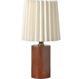 Pleated Lamp Wood Base Desk Lamp Bedroom Lamp Nightstand Light Bedside Lamp