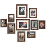 Hamitor  10PCS Vintage Picture Frames MDF Photo Frame Holder Family Class Wall Gallery Kit with Hanging Hook 4