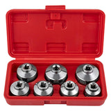 7-Piece Set Of Steel Cap 24-38MM Oil Socket Wrench Hand Filter Removal And Assembly Tool