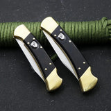 440C Blade Material Brass Wooden Handle B110 Folding Outdoor Camping Hunting Fishing Pocket Fruit Knife Survival EDC Tool