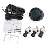 2" 52mm Digital LCD Three Pressure Gauge + Electrical Sensors 1/8NPT PSI Suspension Air Ride for Car Truck 12V