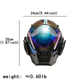 1pc Rotate Antenna Cyberpunk Mask,Cosplay For Men Techwear Accessories Futuristic Cyber Punk Full Face Mask, Cosplay Samurai Warrior Masquerade Party Costume Cosplay Mask