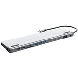1 PCS Silver 14 In 1 Multi-Function Fast Charging Station Gigabit Docking Station Hub For Laptop Adapter