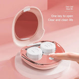 Household Automatic Ultrasonic Cleaner Washer Glasses Lenses Box Contact Lens Cleaning hine Pink